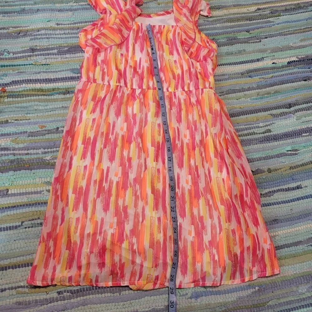 Wonder Nation Girls XXL 18 Colorful Lurex Chiffon Party Dress NWT – Tween Fit